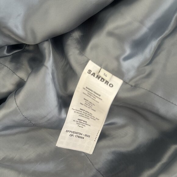 Sandro Multicolor Plaid Tweed Jacket with Denim Trim – Fits Like S/M - Picture 6 of 6